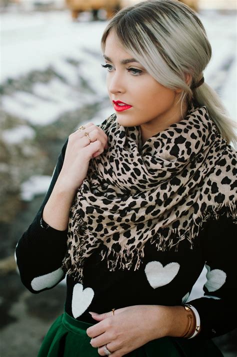 Leopard Print Scarf Cara Loren Fashion Beauty Bleach Blonde Hair