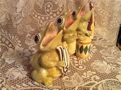 Singing Frogs Playing Instruments Set Of 3 Adorable 70s Etsy