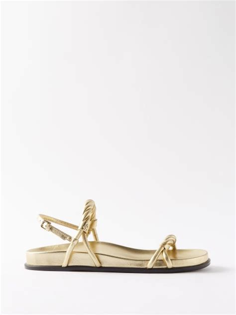 jimmy choo diosa metallic leather flat sandals gold coshio online shop