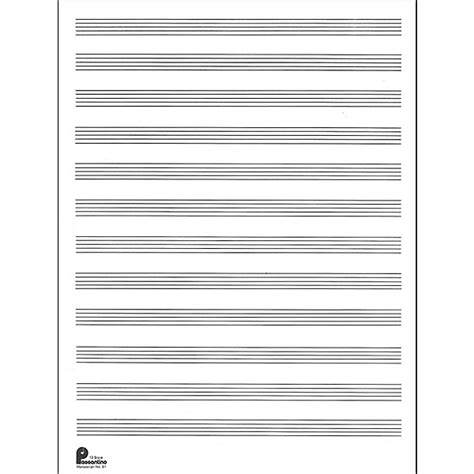 This printable staff paper is available with various numbers of staves per page, in both page orientations and four paper sizes. Music Sales Passantino Manuscript Paper Old #51, 12 Stave, 80 Pages, 9X12 | Music & Arts