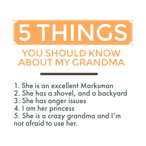 5 Things You Should Know About My Grandma 5 Things You Should About My T Shirt Teepublic