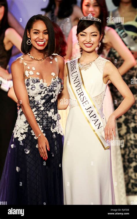 Tokyo Japan 1st March 2016 L To R Miss Universe Japan 2015 Ariana