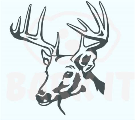 Buck Deer Head Svg Pdf Png Eps Dxf Digital Download Cut Etsy