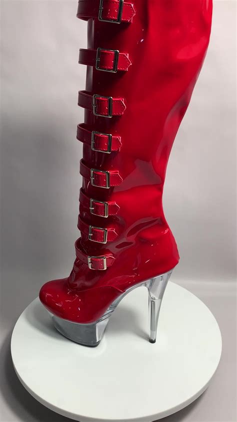 15 Centimeters High Heeled Boots Waterproof Table Thin Heeled Sexy Band