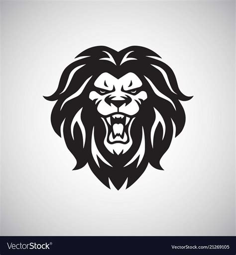 Angry Lion Roaring Logo Vector Image On VectorStock Lion Head Logo