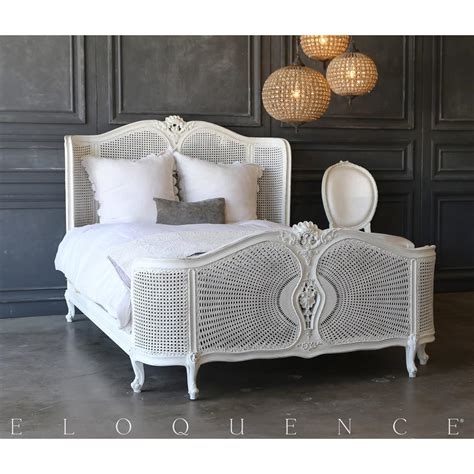 Arthur headboard made in solid wood and rattan. Eloquence® Vintage Radial Cane Bed: 1940 | Kathy Kuo Home