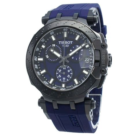 tissot men s t1154173704100 t race chronograph blue rubber watch bezali