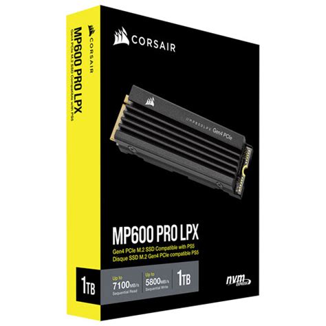 Ssd Interne Mp Pro Lpx To M Nvme Pci E E G N Avec Dissipateur Thermique De Corsair