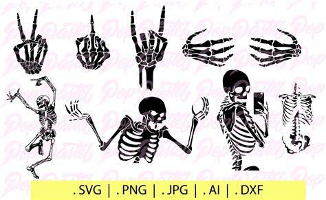Skeletons Cut File SVG PNG Instant Download Digital | Etsy