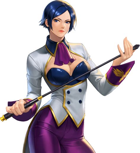 Elisabeth Blanctorche Snk The King Of Fighters 1girl Blue Eyes Blue Hair Breasts Cleavage