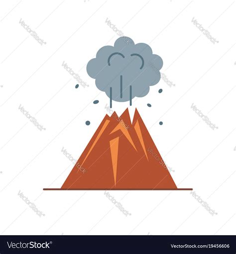 Volcano Icon In Flat Style Royalty Free Vector Image