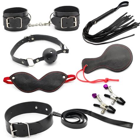 Buy 7 Pieces Leather Sex Bondage Set Adult Game For