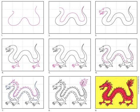 No fairytale illustration is complete without a dragon. How to Draw a Chinese Dragon · Art Projects for Kids in ...