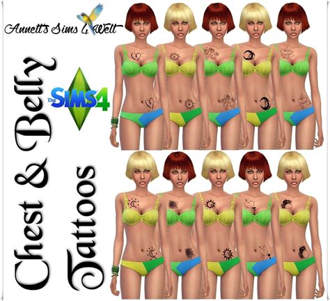 Sims 4 Ccs The Best Chest And Belly Tattoos