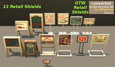 14 Wall Signs And 13 Shields At Leander Belgraves Sims 4 Updates