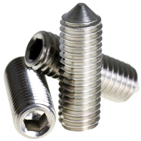 M6 6mm A2 Stainless Steel Cone Point Grub Screws Hex Socket Set