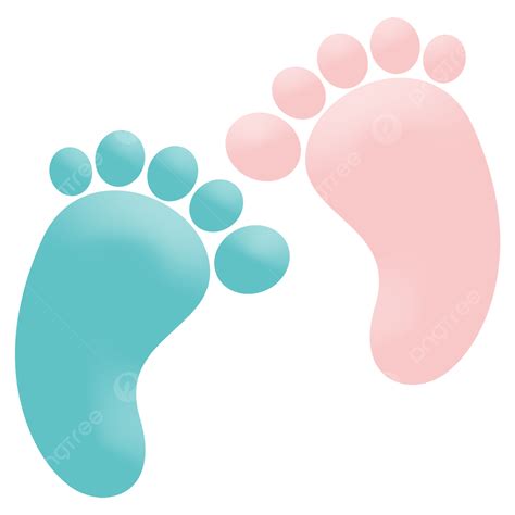 Footprint Pink Clipart Transparent Background Baby Footprints Blue And