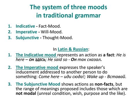 The Verb Mood And Modality Online Presentation