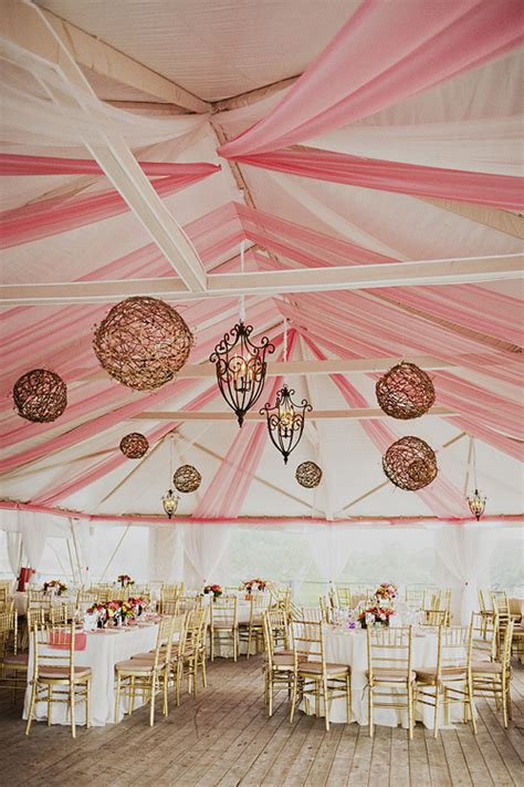 Pink And White Tent Reception With Chandeliers Elizabeth Anne Designs