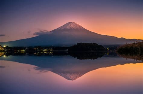 Premium Photo Mt Fuji Over Lake Kawaguchiko At Sunset In