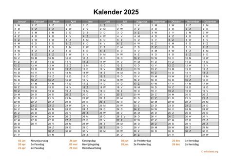 Kalender 2025 Niederlande Mit Feiertagen