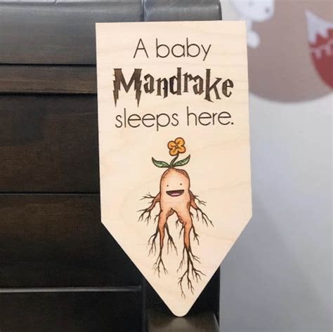Hand Painted Baby Mandrake Sign Nursery Decor Tiny Crib Etsy