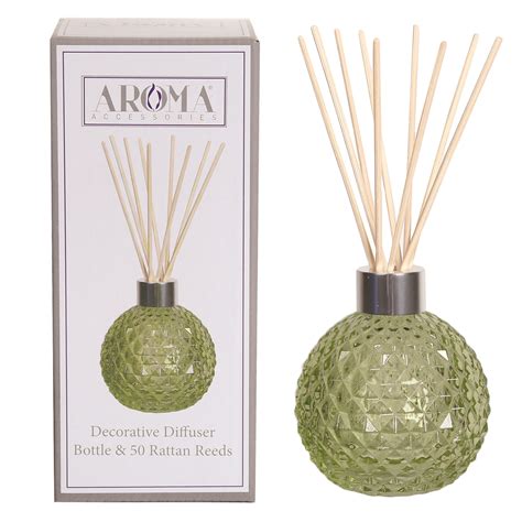 Green Lustre Glass Reed Diffuser And 50 Rattan Reeds