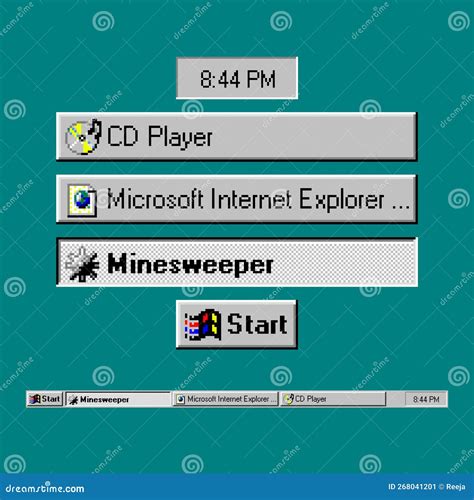 Windows 98 Pixel Art Old Computer Desktop Interface Vector