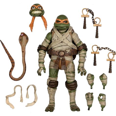 Neca Tmnt Universal Monsters X Michelangelo As The Mummy Ultimate Action Figure Maya Toys