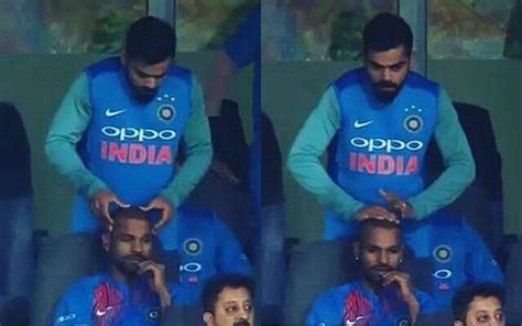 Virat Kohli Spotted Giving A Head Massage To Shikhar Dhawan On The Sidelines Of 3rd T20 At Cape Town