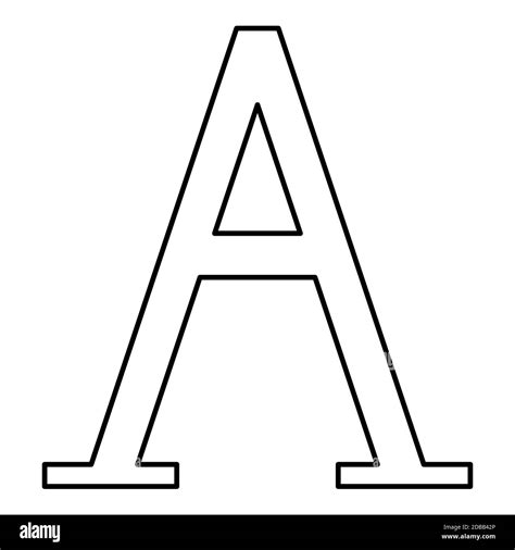Alpha Greek Symbol Capital Letter Uppercase Font Icon Outline Black