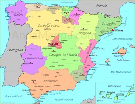 Mappa Spagna AnnaMappa Com