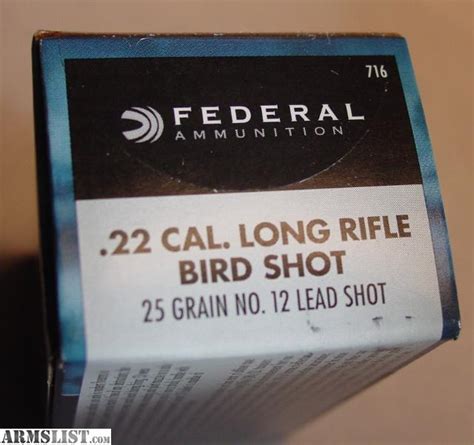 Armslist For Sale Federal 22 Lr Bird Shot 25gr 12 Shot 50 Rd Box