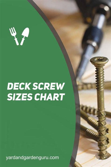 Deck Screw Sizes Chart