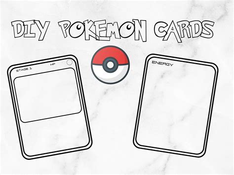 Diy Printable Pokemon Cards Pokemon Cards To Color Kids Etsy
