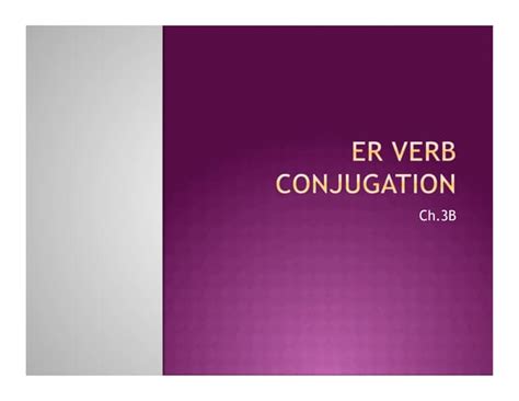 Spanish Verb Conjugation Chart Ppt