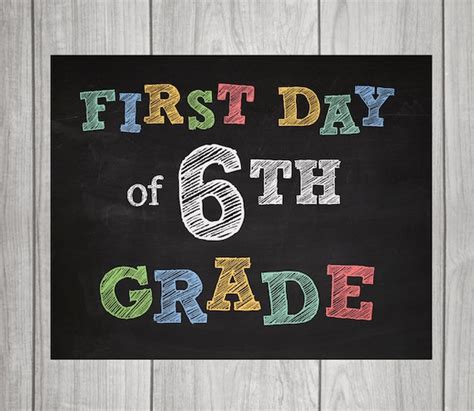 6th Grade Chalkboard Signs First Day And Last Day 2 Signs