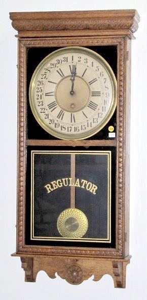 Antique Sessions Oak Store Regulator Wall Clock Price Guide