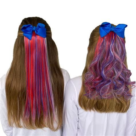 Blue Hair Extensions Red White And Blue Kids Hair Accessories For Girl