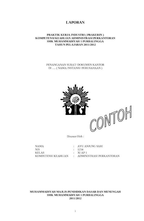 Doc Contoh Format Laporan Prakerinap20112012doc Dokumentips