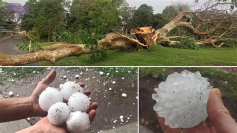 Brisbane Weather Super Cell Fury Nine Storm Cells 13cm Giant Hail