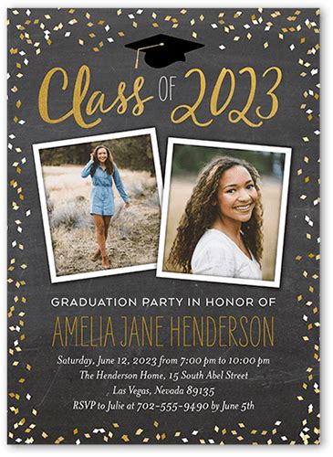 Paper And Party Supplies Templates Paper Graduation Party Invitation With
