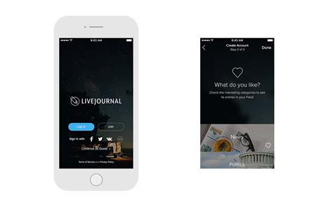 LiveJournal App on Behance