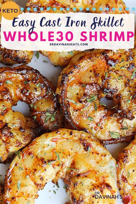 Easy Cast Iron Whole30 Shrimp | Dr. Davinah's Eats