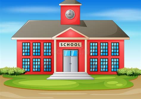 Cartoon Of School Building Stock Vector Illustration Of Footpath