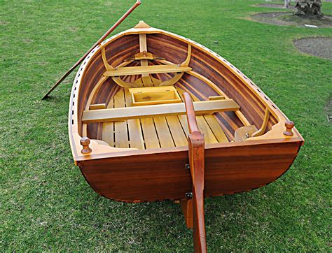 Cedar Strip Built Rowboat Dingy 987 Matte Finish Wooden Row Boat