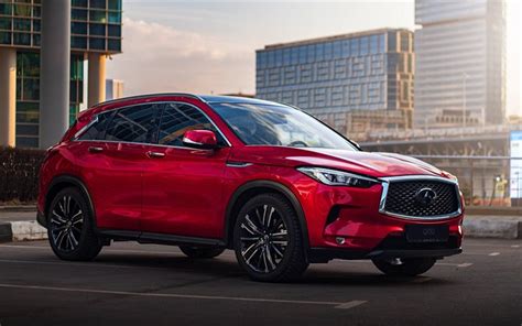 Download Wallpapers Infiniti Qx50 2020 Front View Exterior Red Suv