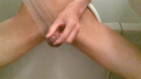 Masturbation While Showering The Phimosis Cock