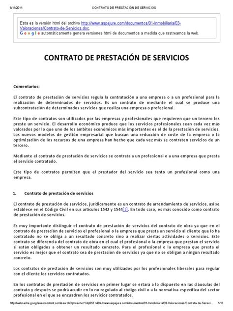 Contrato De Prestación De Servicios Business Gobierno