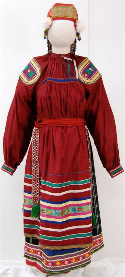 Peasant Womans Dress Sarafan And Shirt Early Mid 19th Century